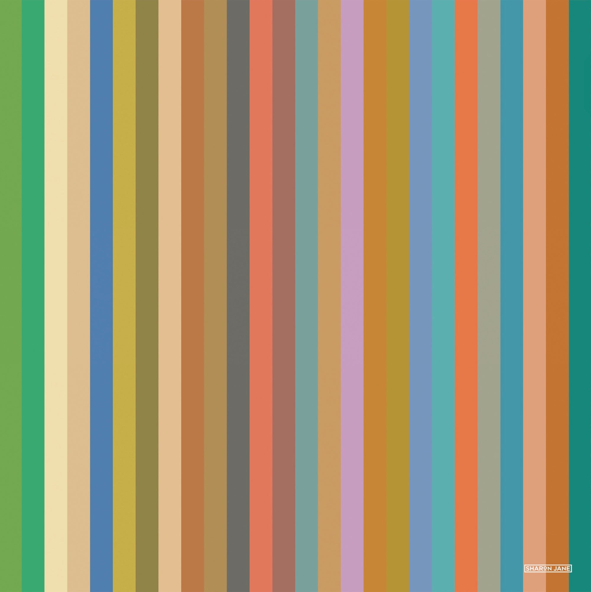 Graphic Stripe art Print - Coral
