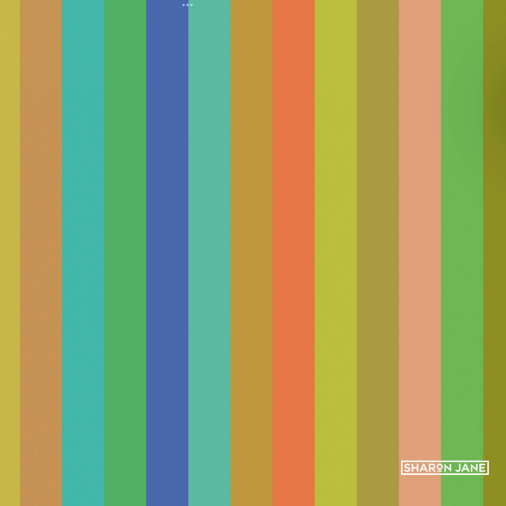 Colorful striped pattern with vertical bars in various colors on a green background.
