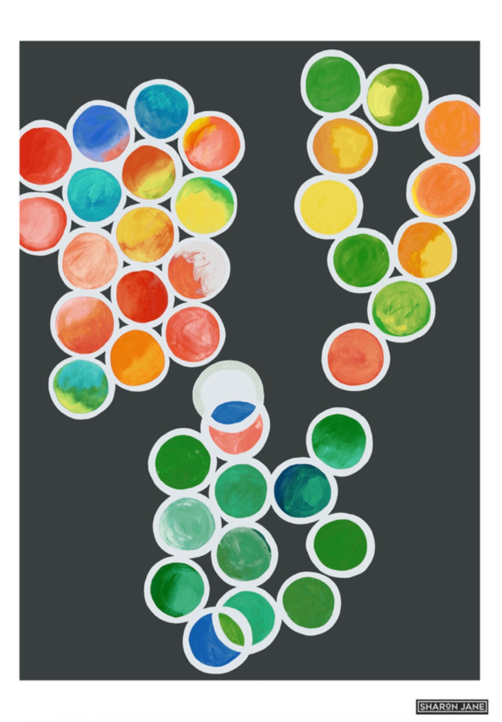 Ombre Circle Print - Off Black