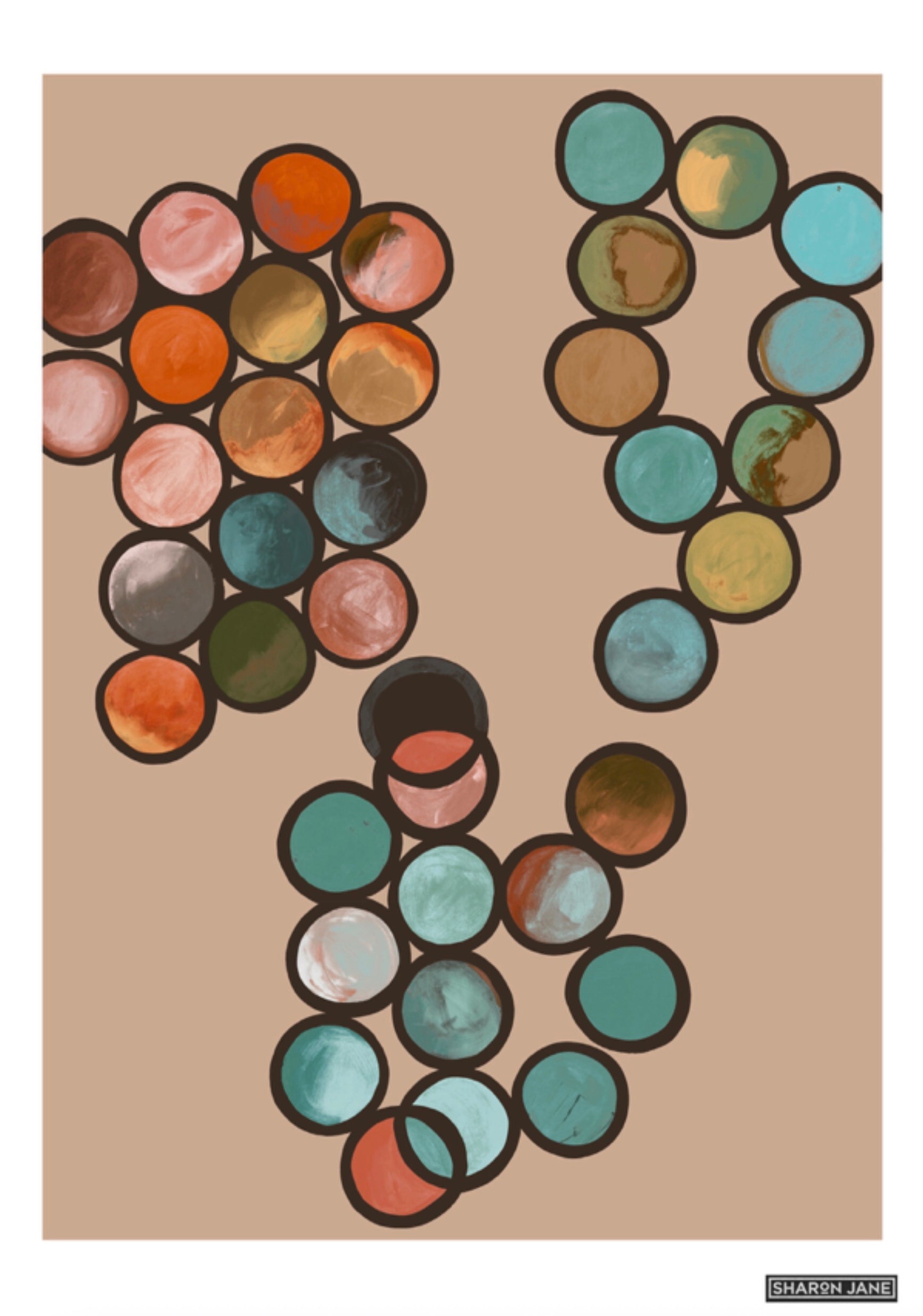 Ombre Circle Print - Peachy