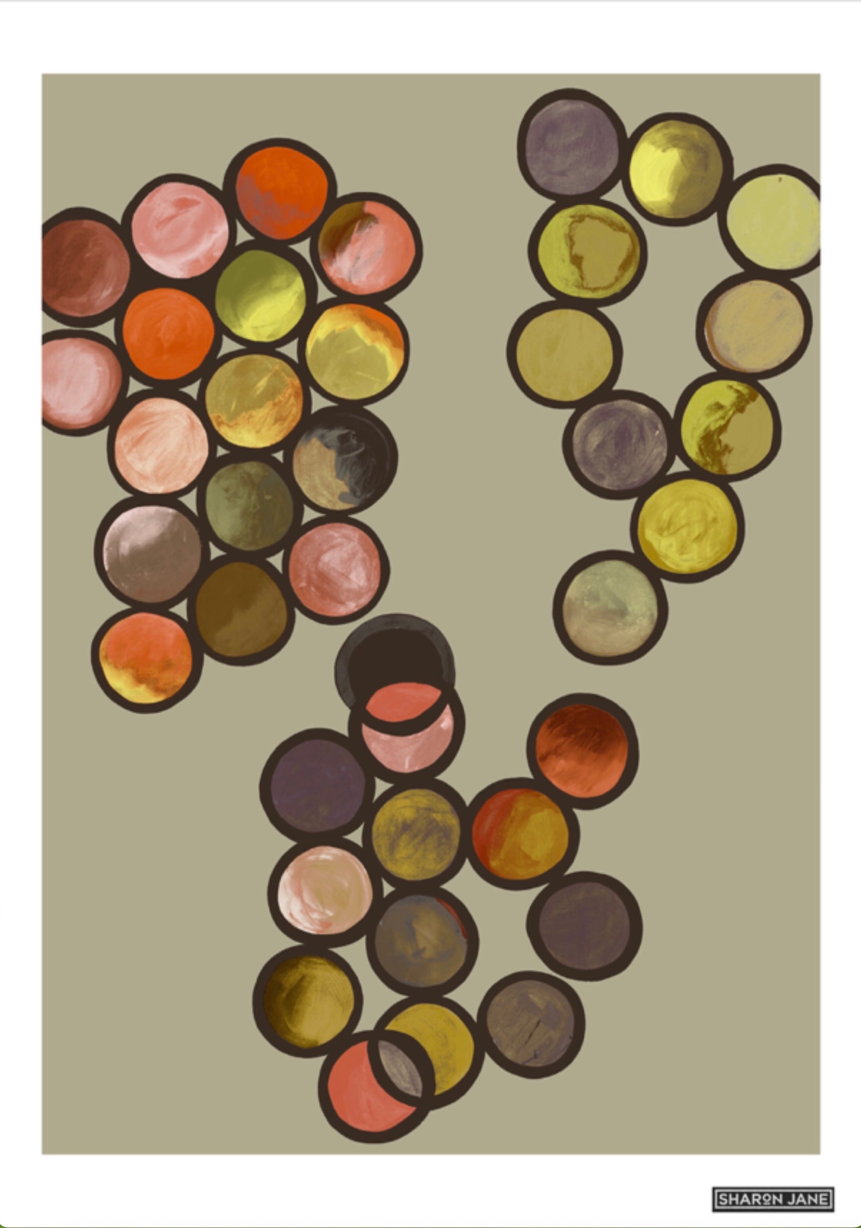 Ombre Circle Print - Fawn