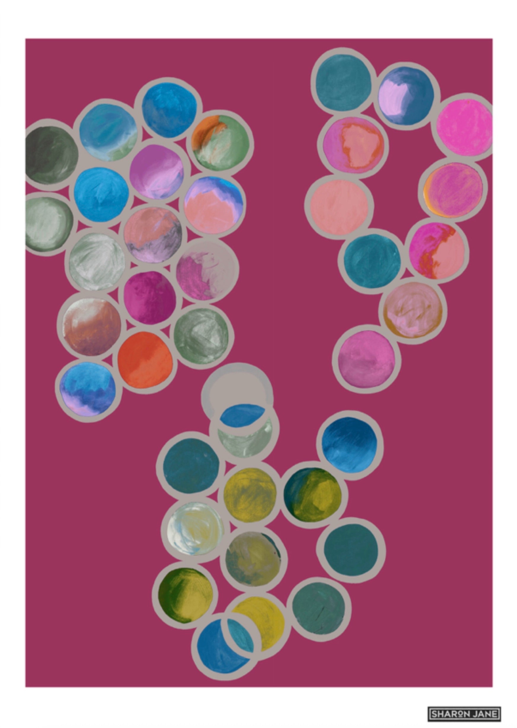 Ombre Circle Print - Mulberry