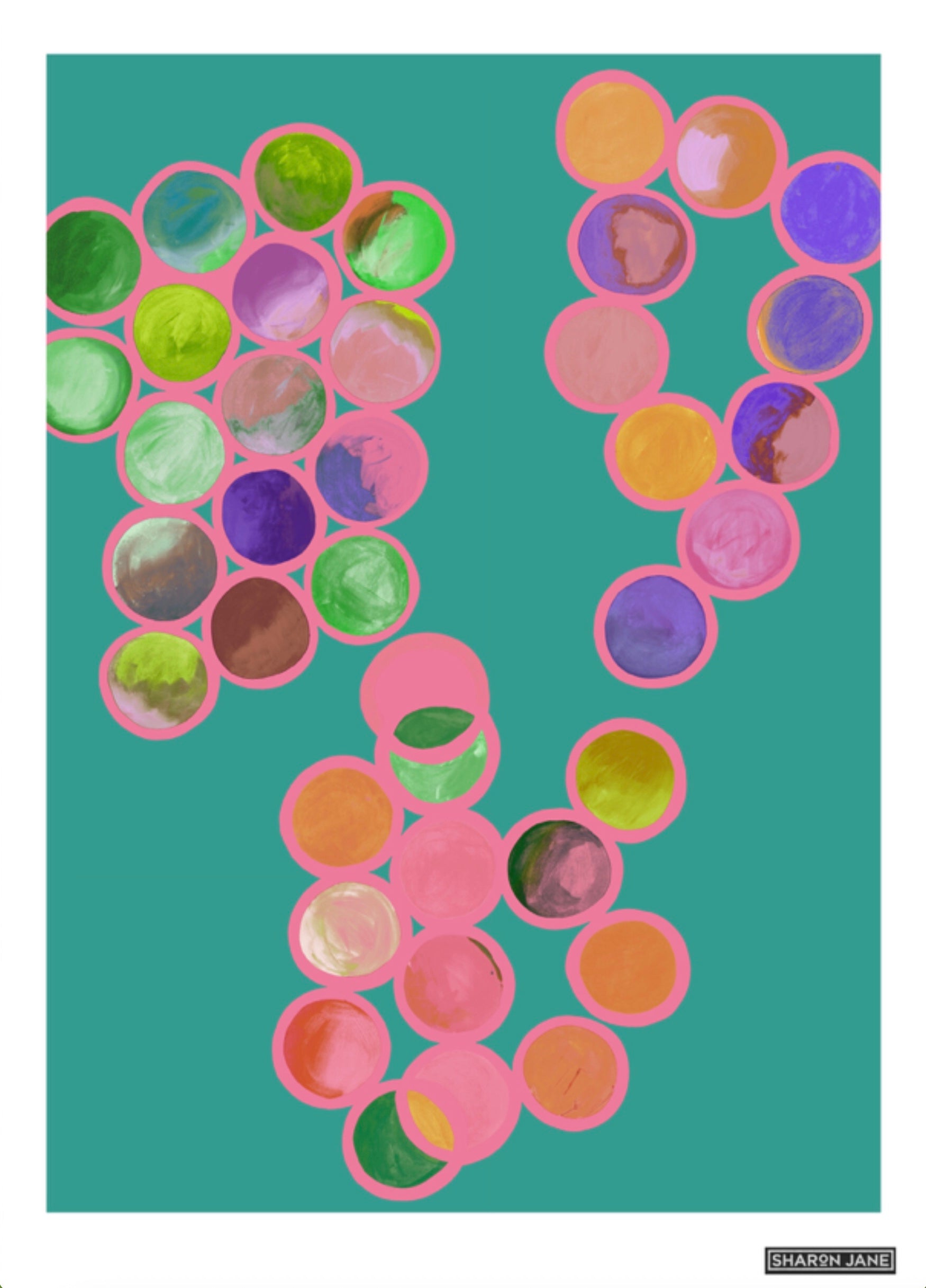 Ombre Circle Print - Turquoise