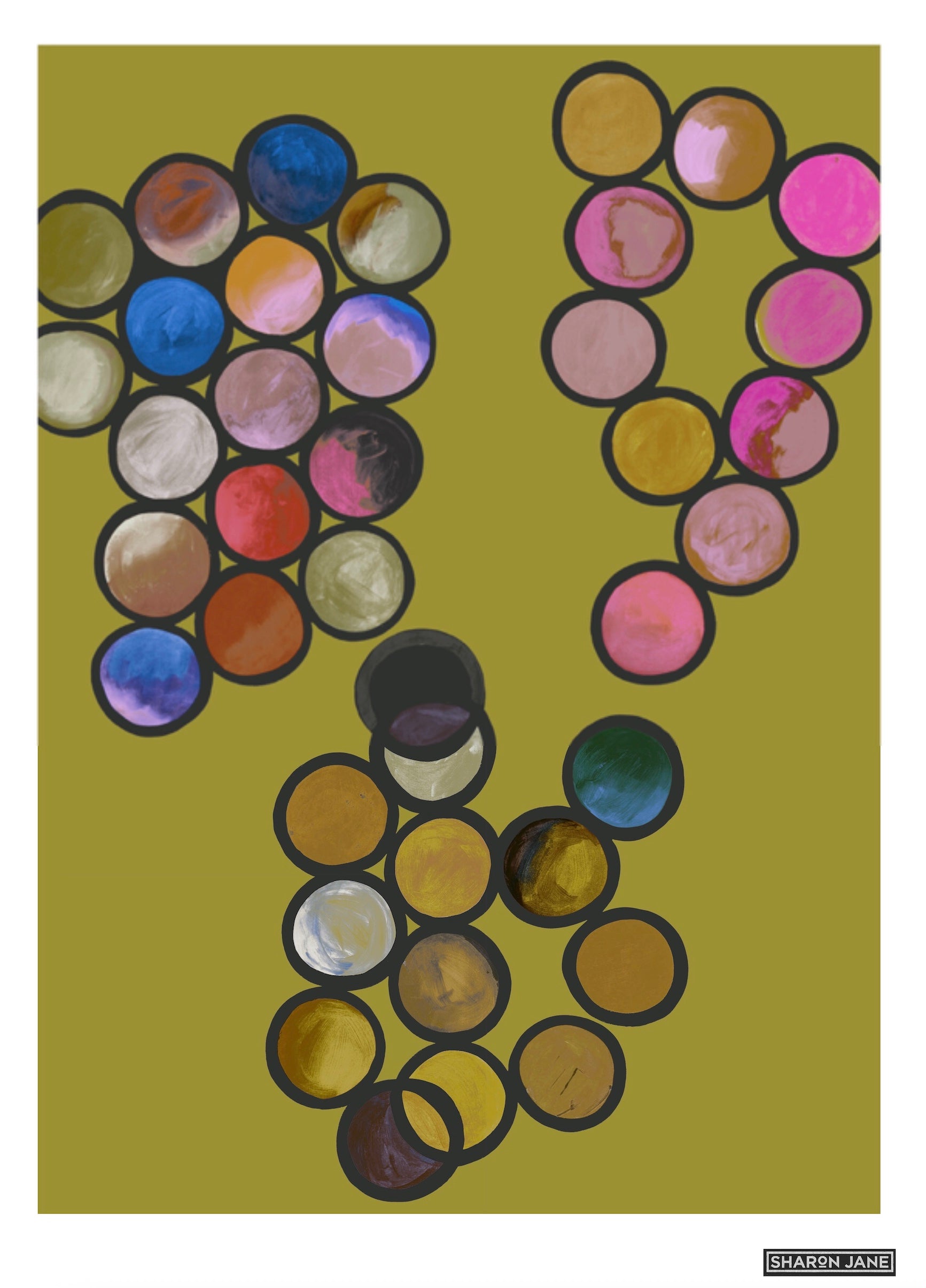 Ombre Circle Print - Ochre