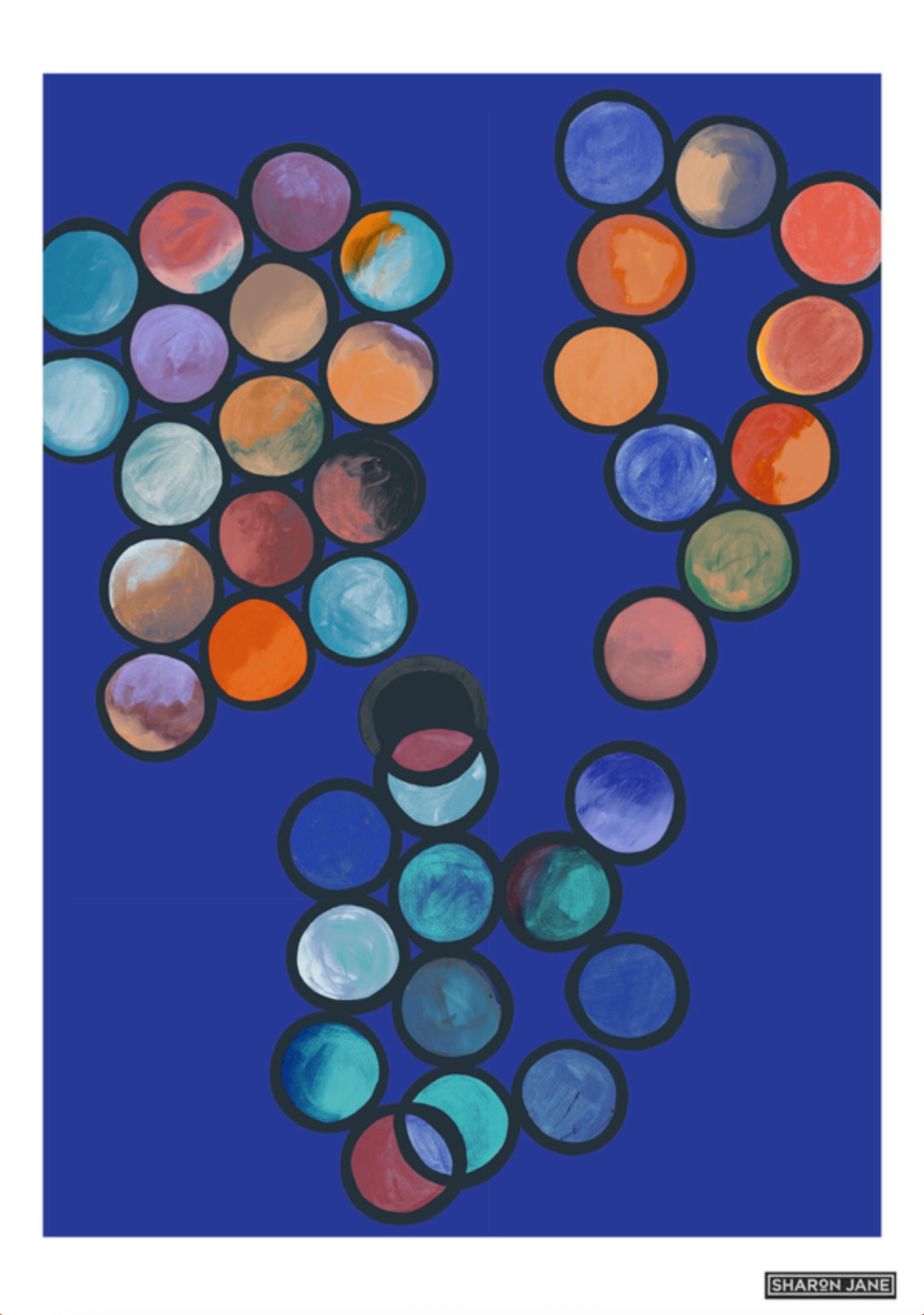 Ombre Circle Print - Cobalt